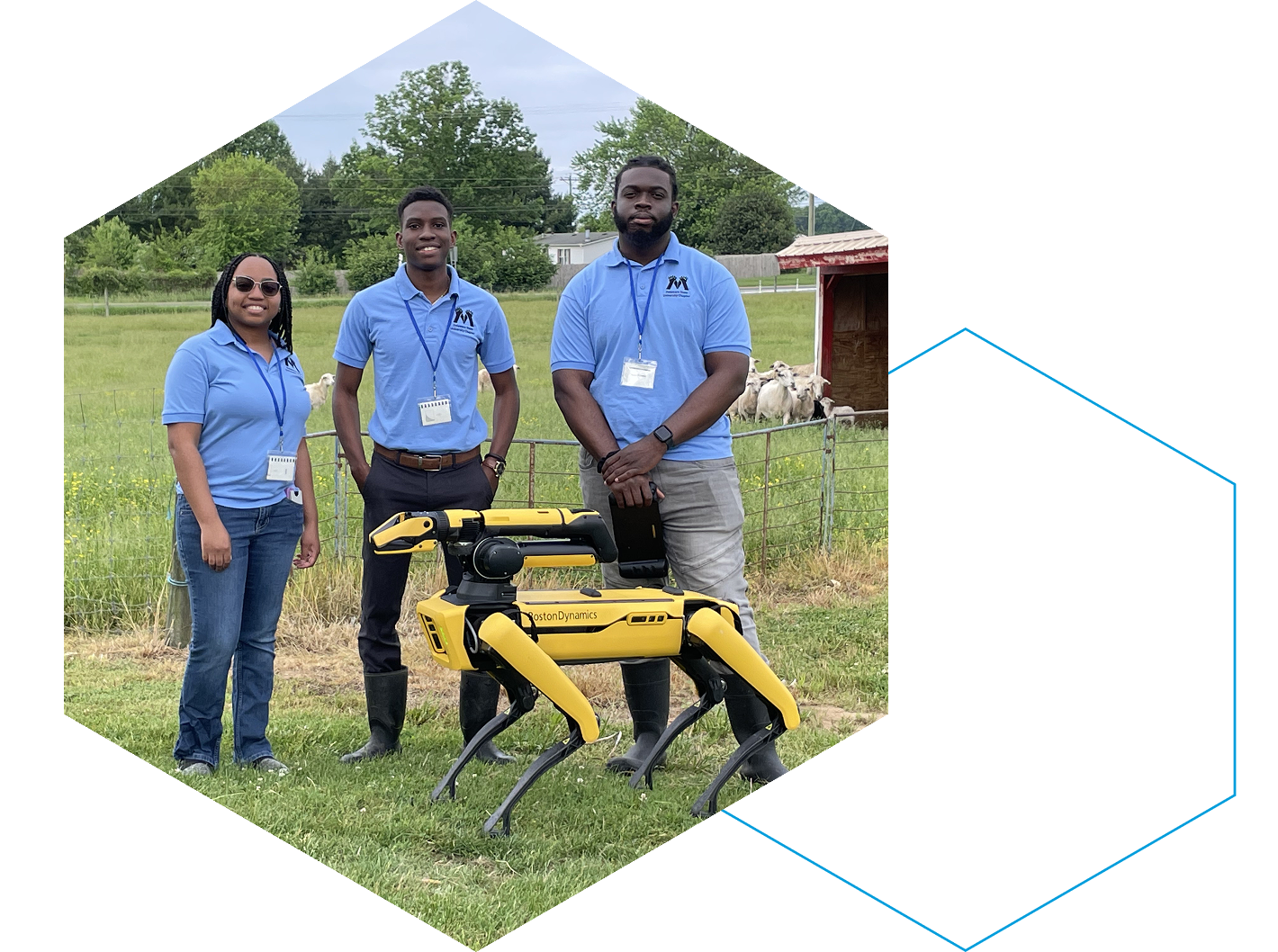 DSU students with a robot