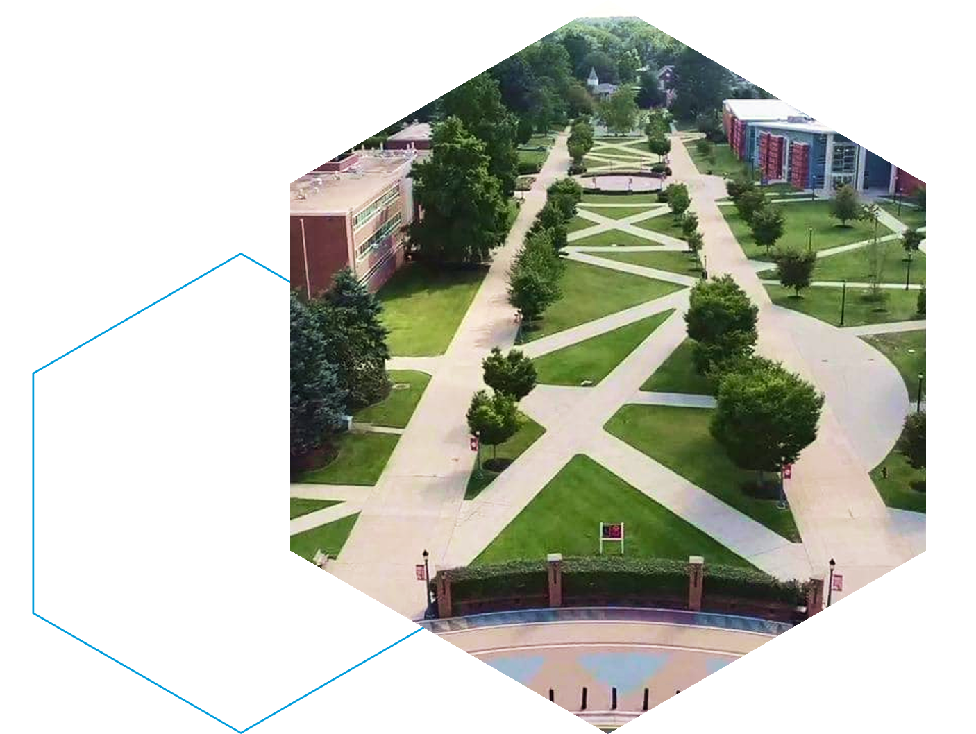 Bird's eye view of DSU campus